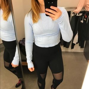 Athletic crop top long sleeve